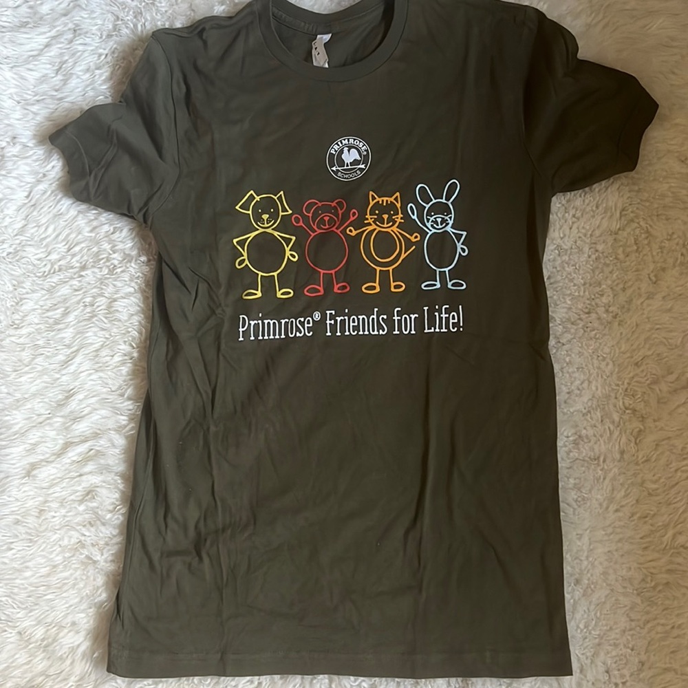 Primrose Friends for Life! Olive Graphic Long Sleeve Tee
